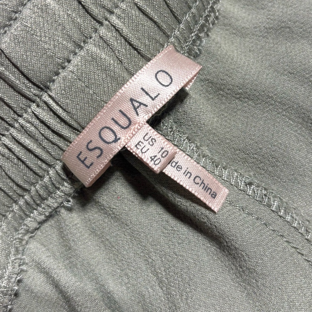 Esqualo Khaki Cargo Soft Comfy Elastic Waistband Pockets Jogger Pants Size 10 - Picture 8 of 9